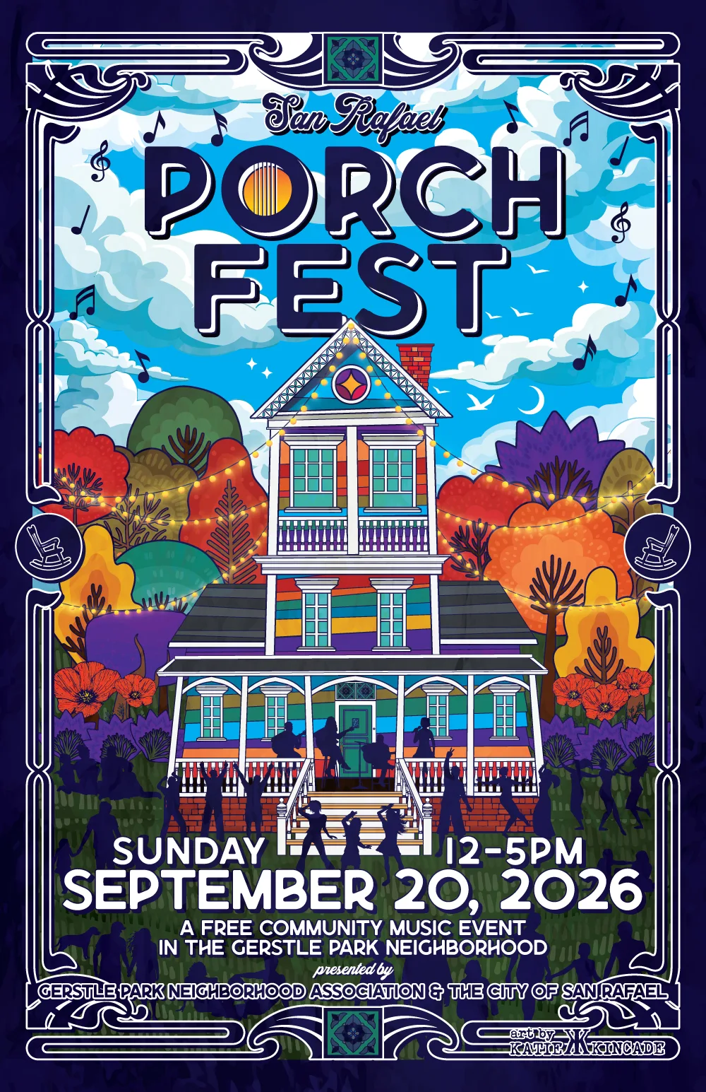 San Rafael PorchFest 彩色街區音樂節海報